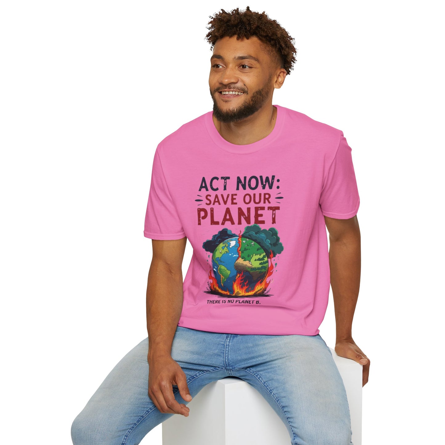 🔥 Eco-Friendly Unisex T-Shirt – 'Act Now: Save Our Planet' Wildfire Awareness 🌍