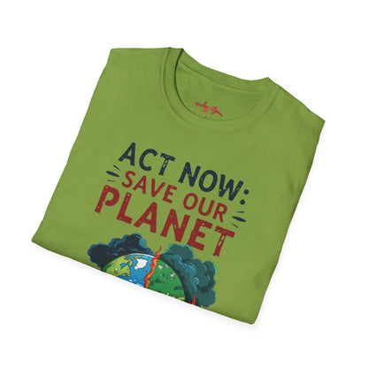 🔥 Eco-Friendly Unisex T-Shirt – 'Act Now: Save Our Planet' Wildfire Awareness 🌍