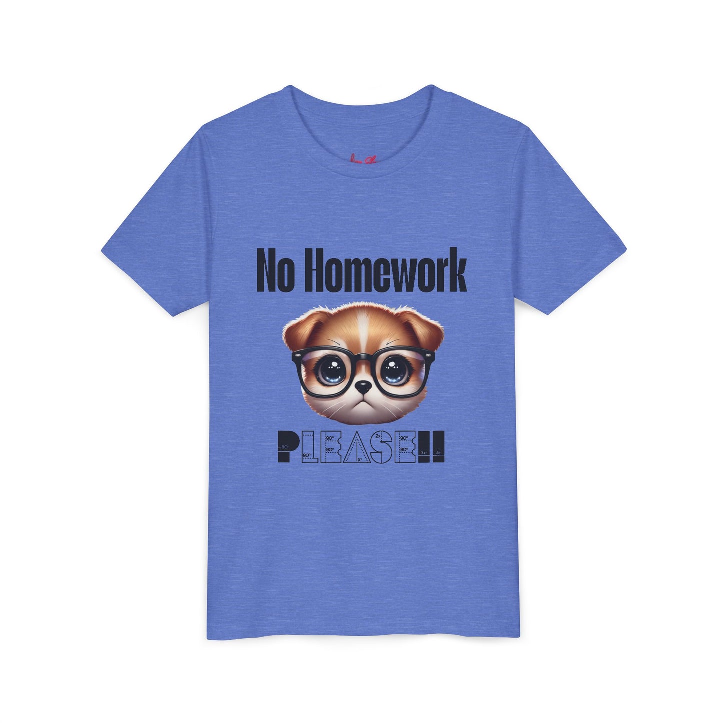 Funny Dog Homework Youth Short Sleeve Tee - Perfect Gift for Students!