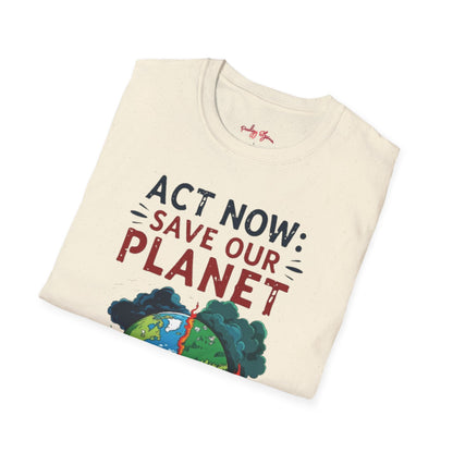 🔥 Eco-Friendly Unisex T-Shirt – 'Act Now: Save Our Planet' Wildfire Awareness 🌍