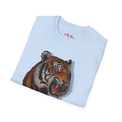 Fierce Tiger Unisex Softstyle T-Shirt - Bold Animal Graphic Tee