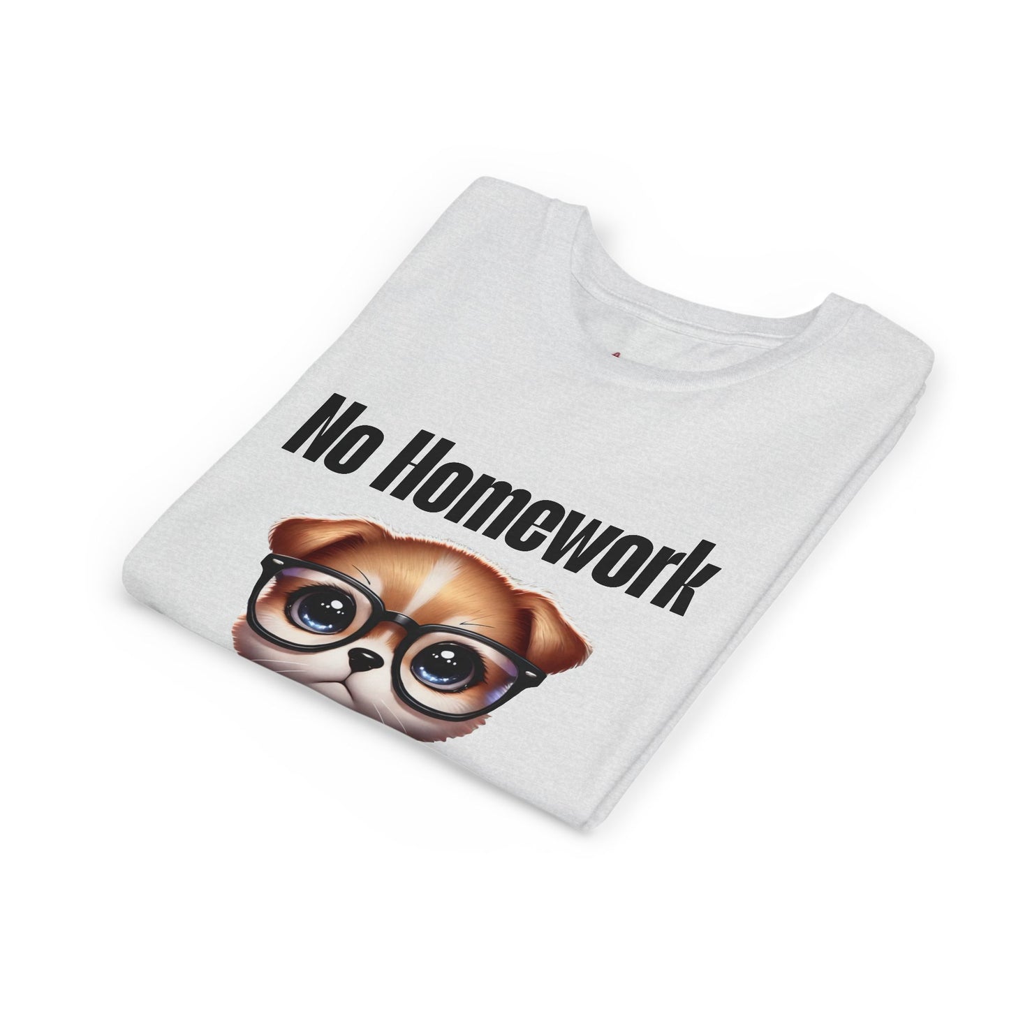 Funny Dog Homework Youth Short Sleeve Tee - Perfect Gift for Students!