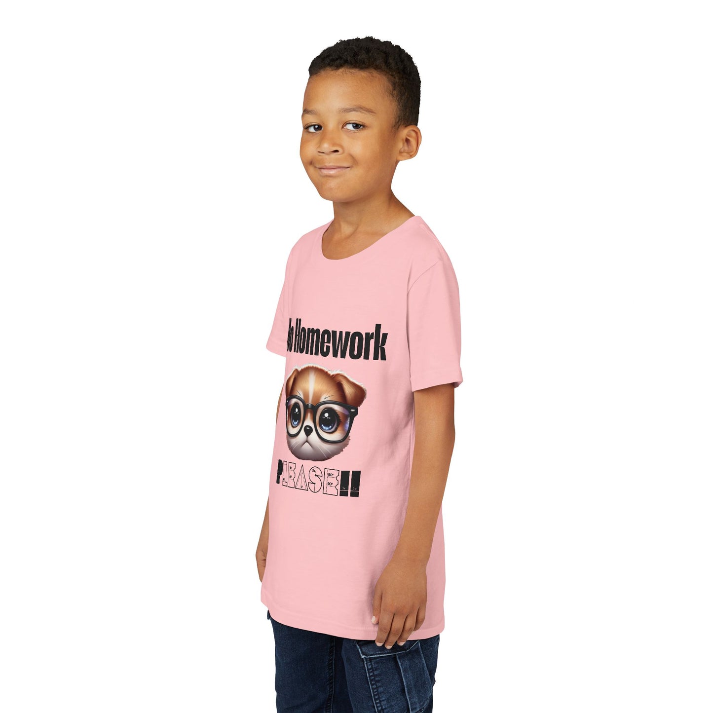 Funny Dog Homework Youth Short Sleeve Tee - Perfect Gift for Students!