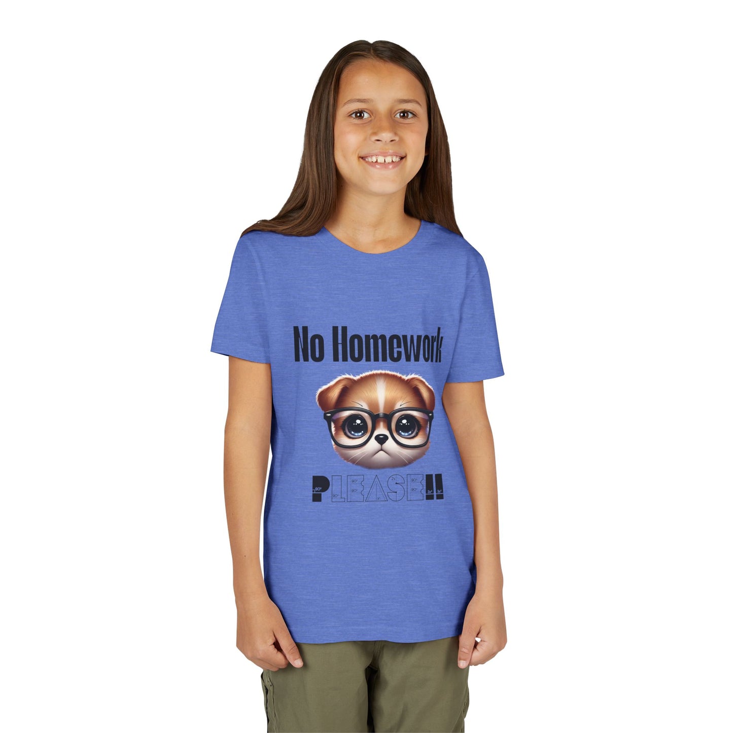 Funny Dog Homework Youth Short Sleeve Tee - Perfect Gift for Students!