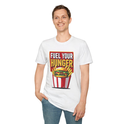 🍔 Fuel Your Hunger Unisex Softstyle T-Shirt – Lässige Mode für Feinschmecker 😋