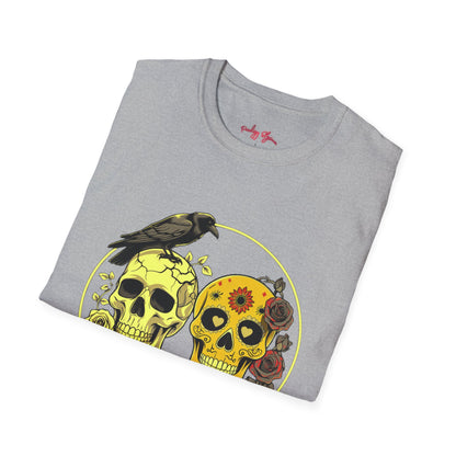 Skull & Calavera Unisex T-Shirt - Unique Floral Design for Day of the Dead Celebrations