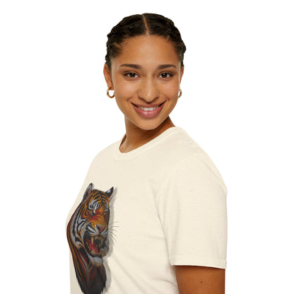 Fierce Tiger Unisex Softstyle T-Shirt - Bold Animal Graphic Tee