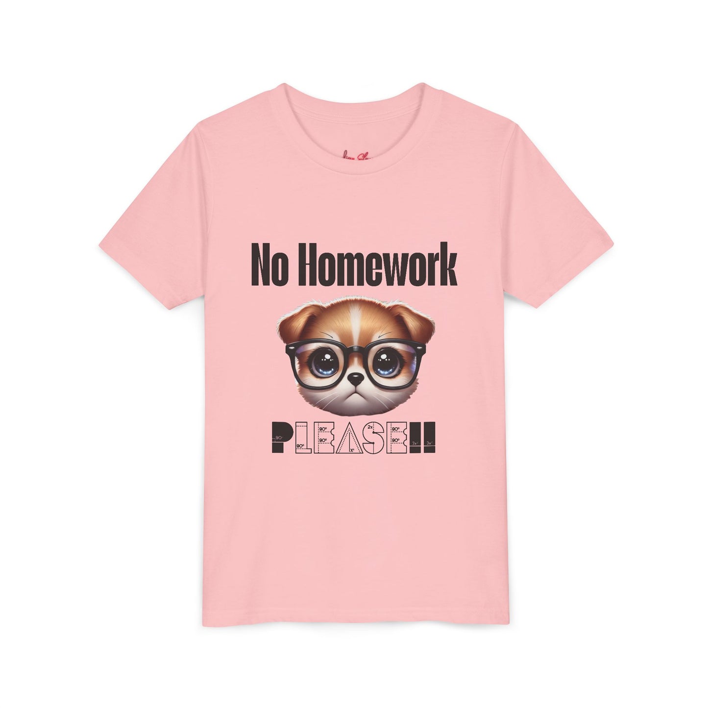 Funny Dog Homework Youth Short Sleeve Tee - Perfect Gift for Students!