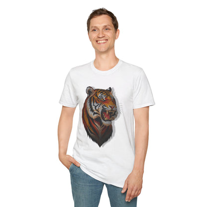 Fierce Tiger Unisex Softstyle T-Shirt - Bold Animal Graphic Tee