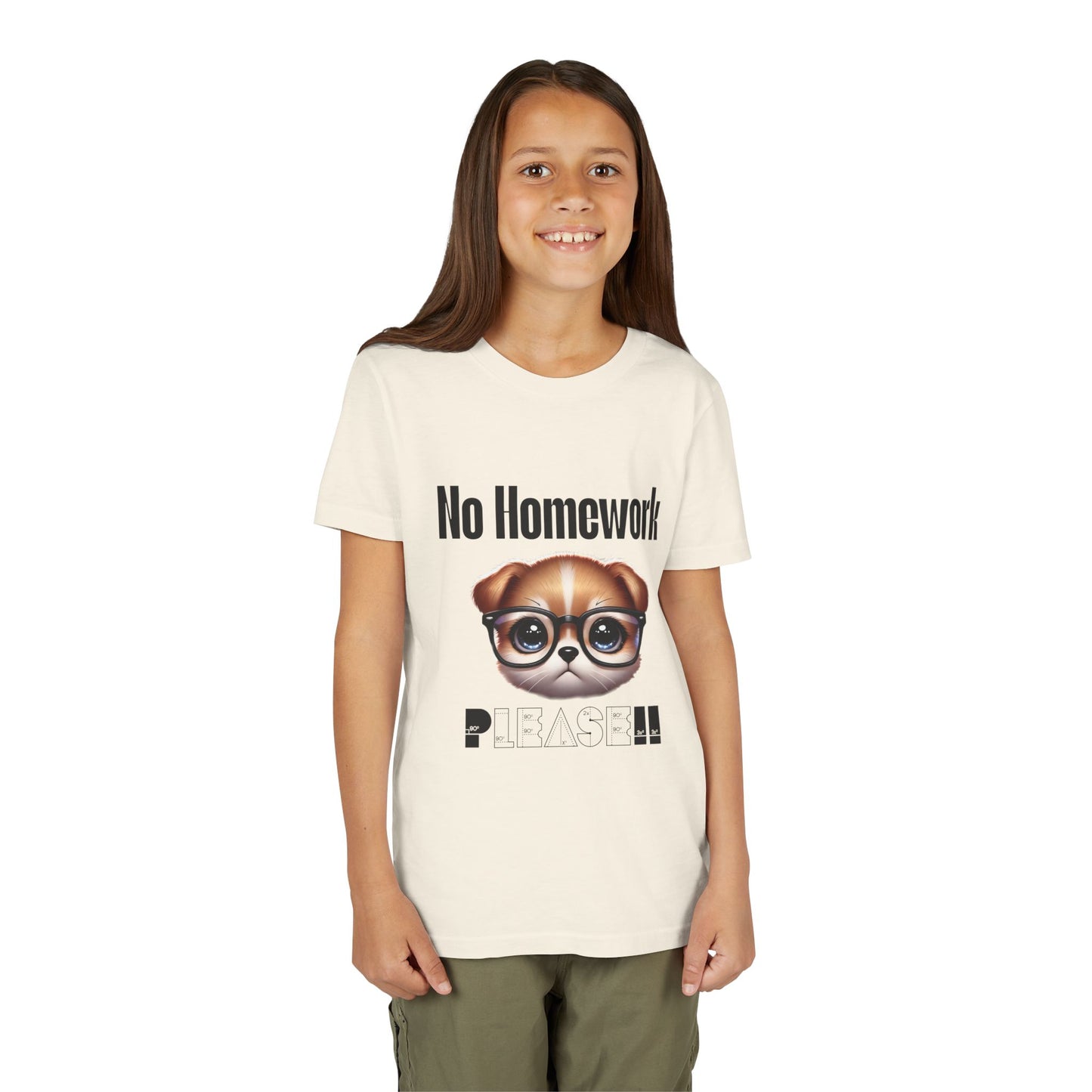 Funny Dog Homework Youth Short Sleeve Tee - Perfect Gift for Students!