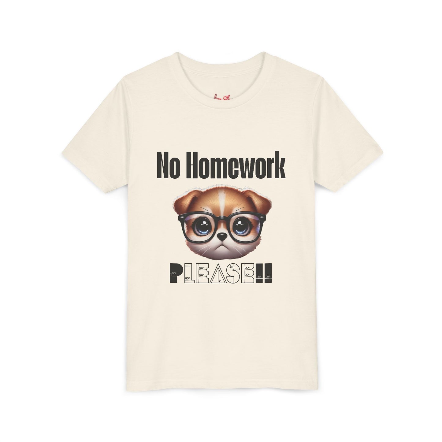 Funny Dog Homework Youth Short Sleeve Tee - Perfect Gift for Students!