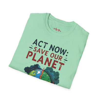 🔥 Eco-Friendly Unisex T-Shirt – 'Act Now: Save Our Planet' Wildfire Awareness 🌍