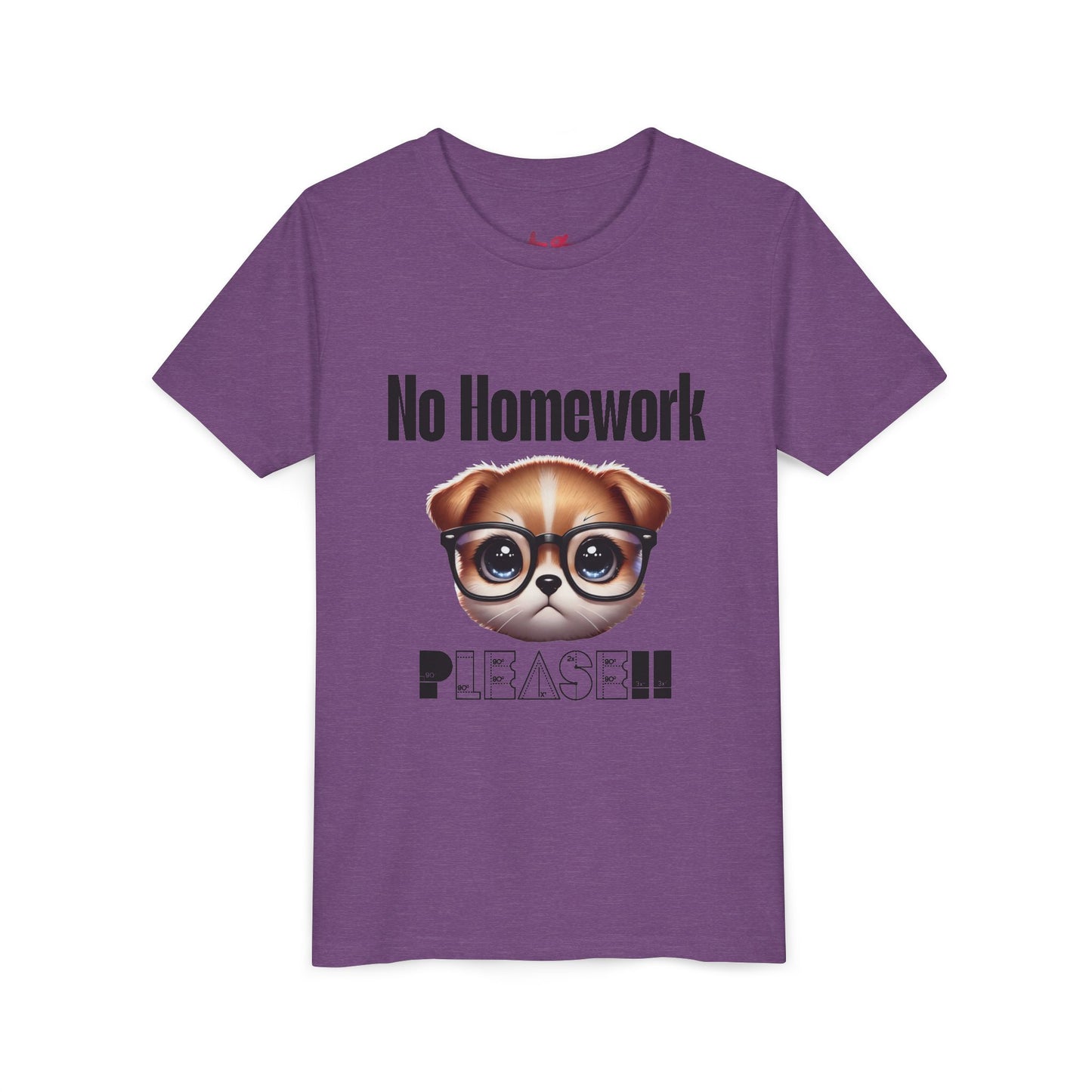 Funny Dog Homework Youth Short Sleeve Tee - Perfect Gift for Students!