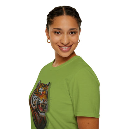 Fierce Tiger Unisex Softstyle T-Shirt - Bold Animal Graphic Tee