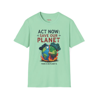 🔥 Eco-Friendly Unisex T-Shirt – 'Act Now: Save Our Planet' Wildfire Awareness 🌍