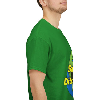 Save Earth Ditch Plastic - Unisex-T-Shirt aus schwerer Baumwolle 🌍♻️ Umweltfreundliche Botschaft | 100 % Baumwolle | Nachhaltig und langlebig