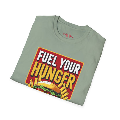 🍔 Fuel Your Hunger Unisex Softstyle T-Shirt – Lässige Mode für Feinschmecker 😋