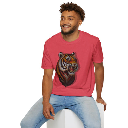 Fierce Tiger Unisex Softstyle T-Shirt - Bold Animal Graphic Tee