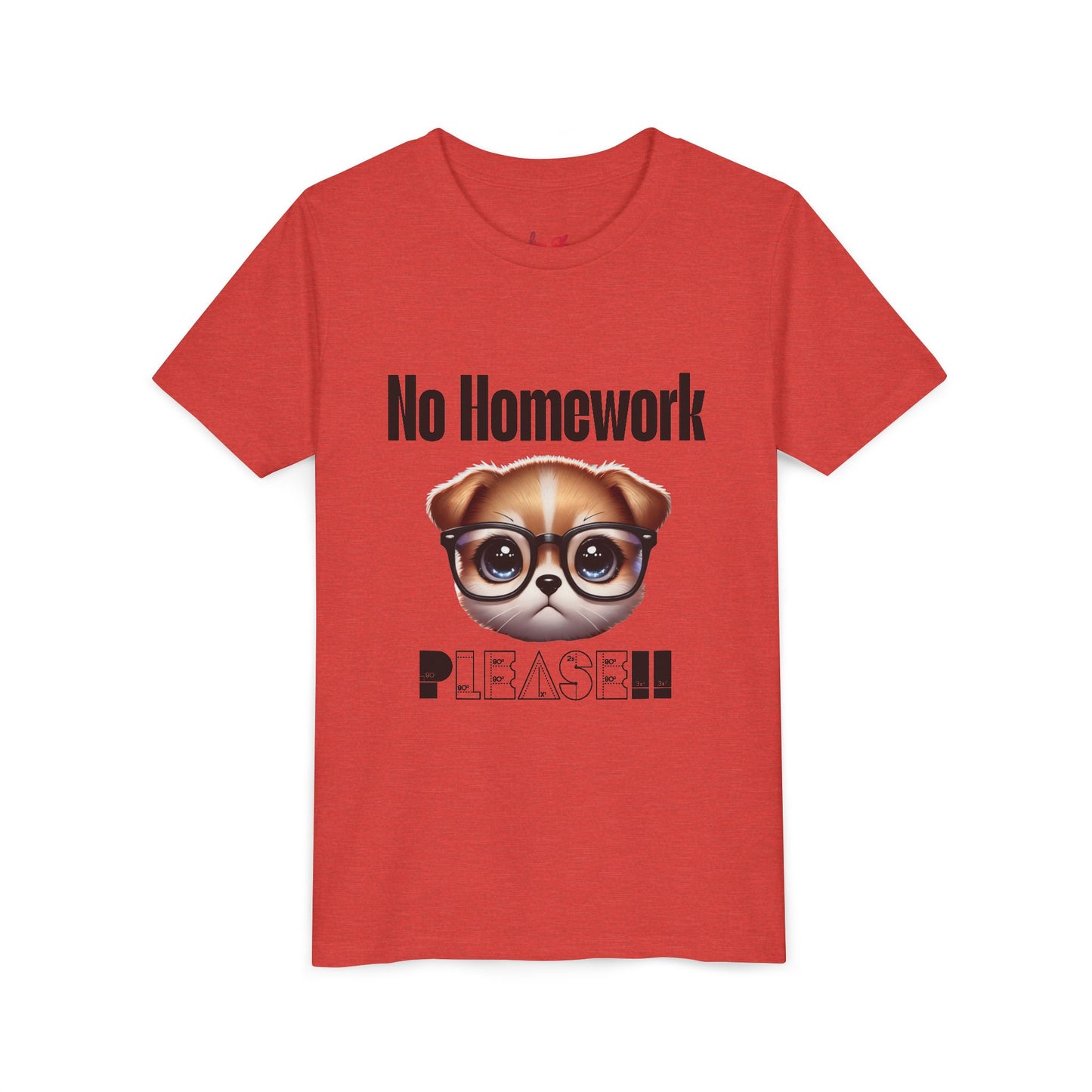 Funny Dog Homework Youth Short Sleeve Tee - Perfect Gift for Students!