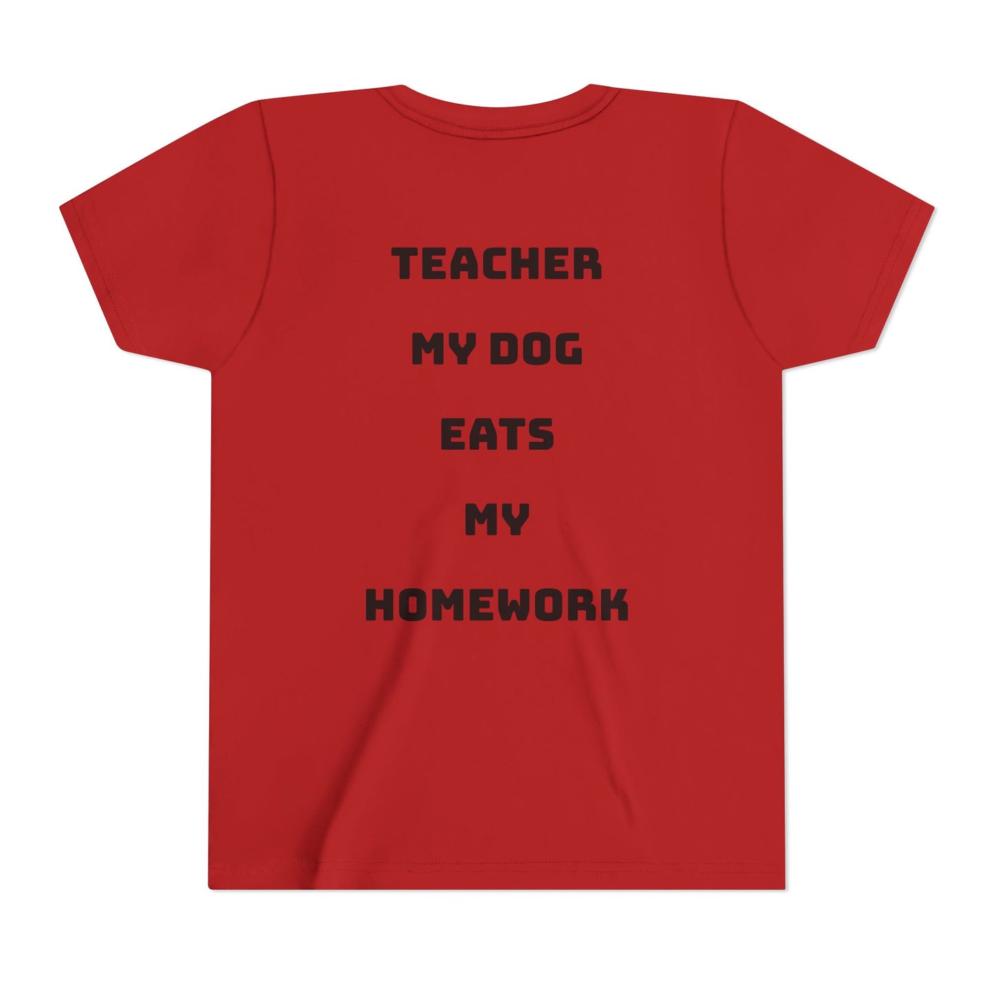 Funny Dog Homework Youth Short Sleeve Tee - Perfect Gift for Students!