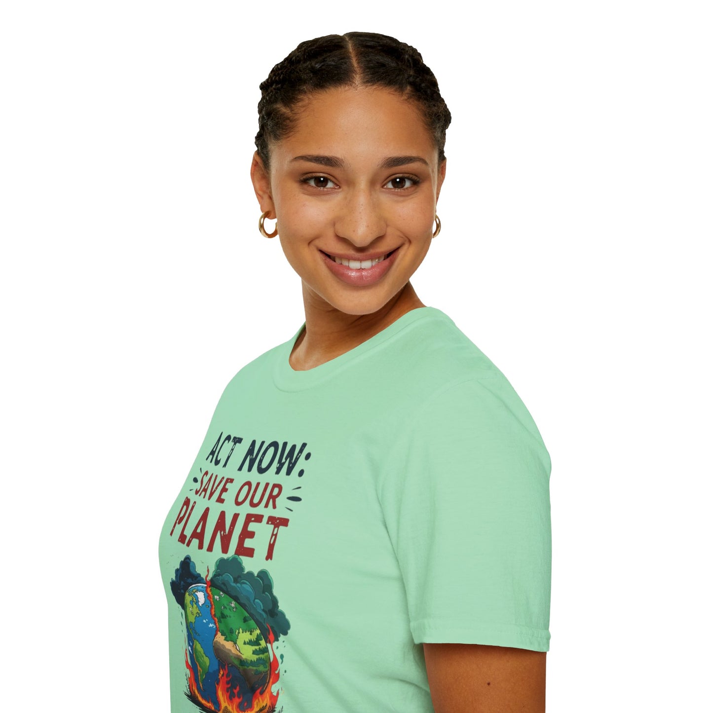 🔥 Eco-Friendly Unisex T-Shirt – 'Act Now: Save Our Planet' Wildfire Awareness 🌍