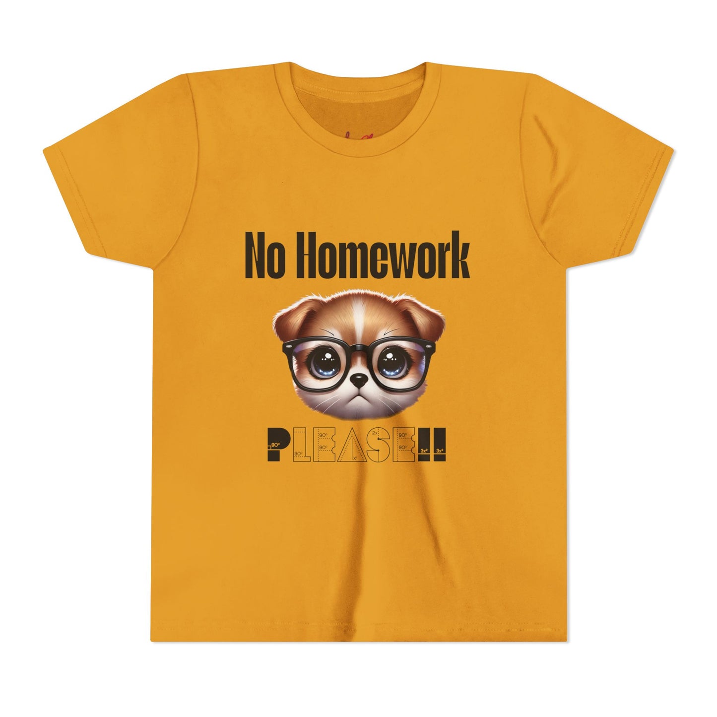 Funny Dog Homework Youth Short Sleeve Tee - Perfect Gift for Students!