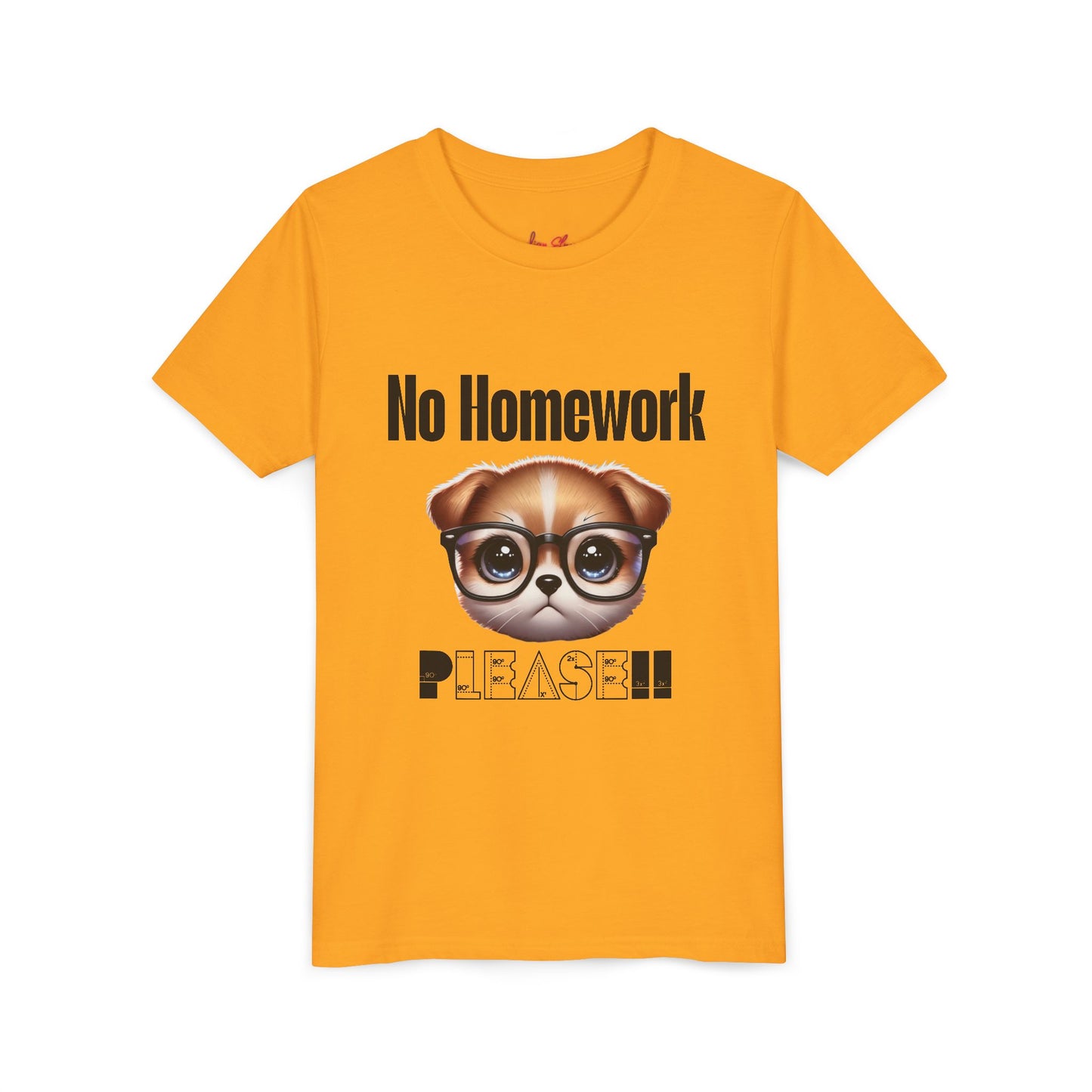 Funny Dog Homework Youth Short Sleeve Tee - Perfect Gift for Students!