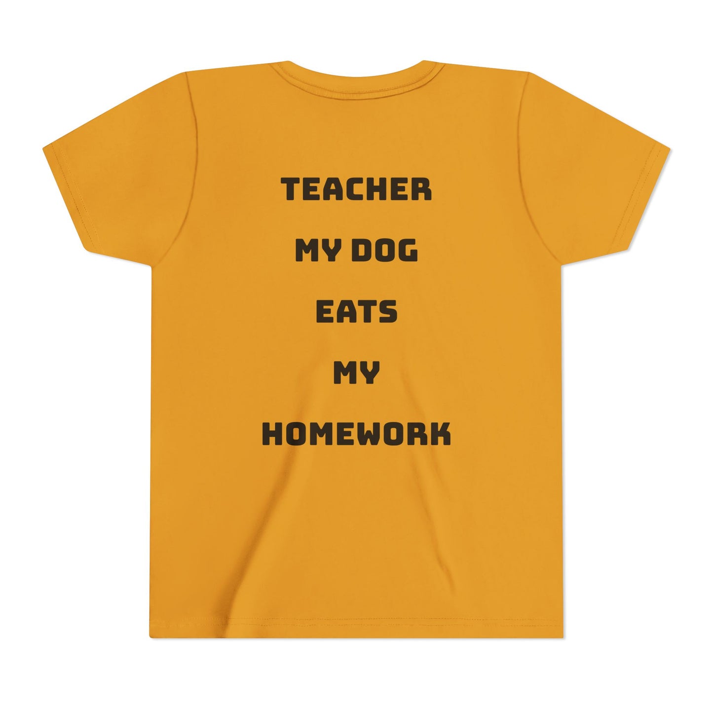 Funny Dog Homework Youth Short Sleeve Tee - Perfect Gift for Students!