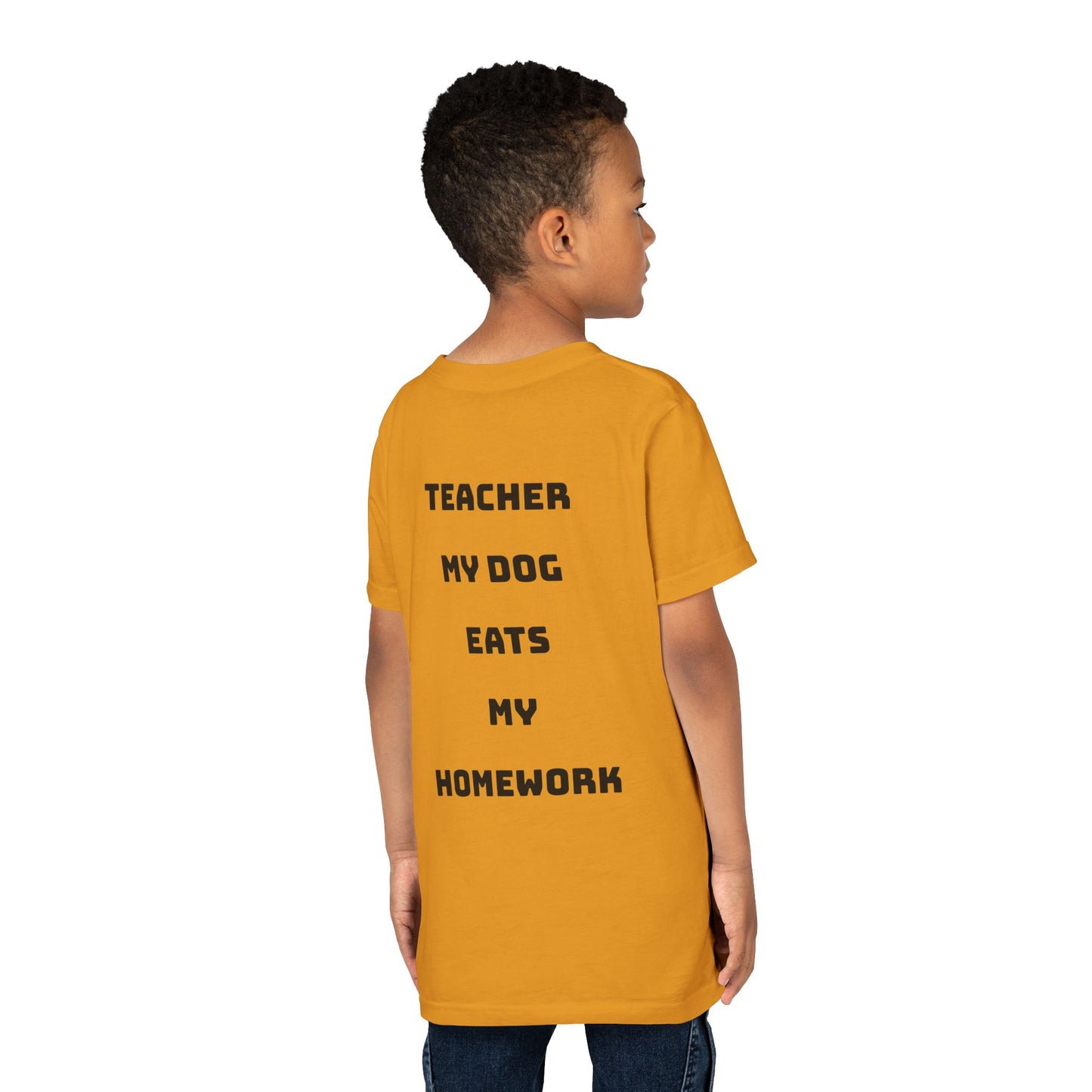 Funny Dog Homework Youth Short Sleeve Tee - Perfect Gift for Students!