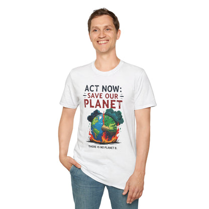 🔥 Eco-Friendly Unisex T-Shirt – 'Act Now: Save Our Planet' Wildfire Awareness 🌍