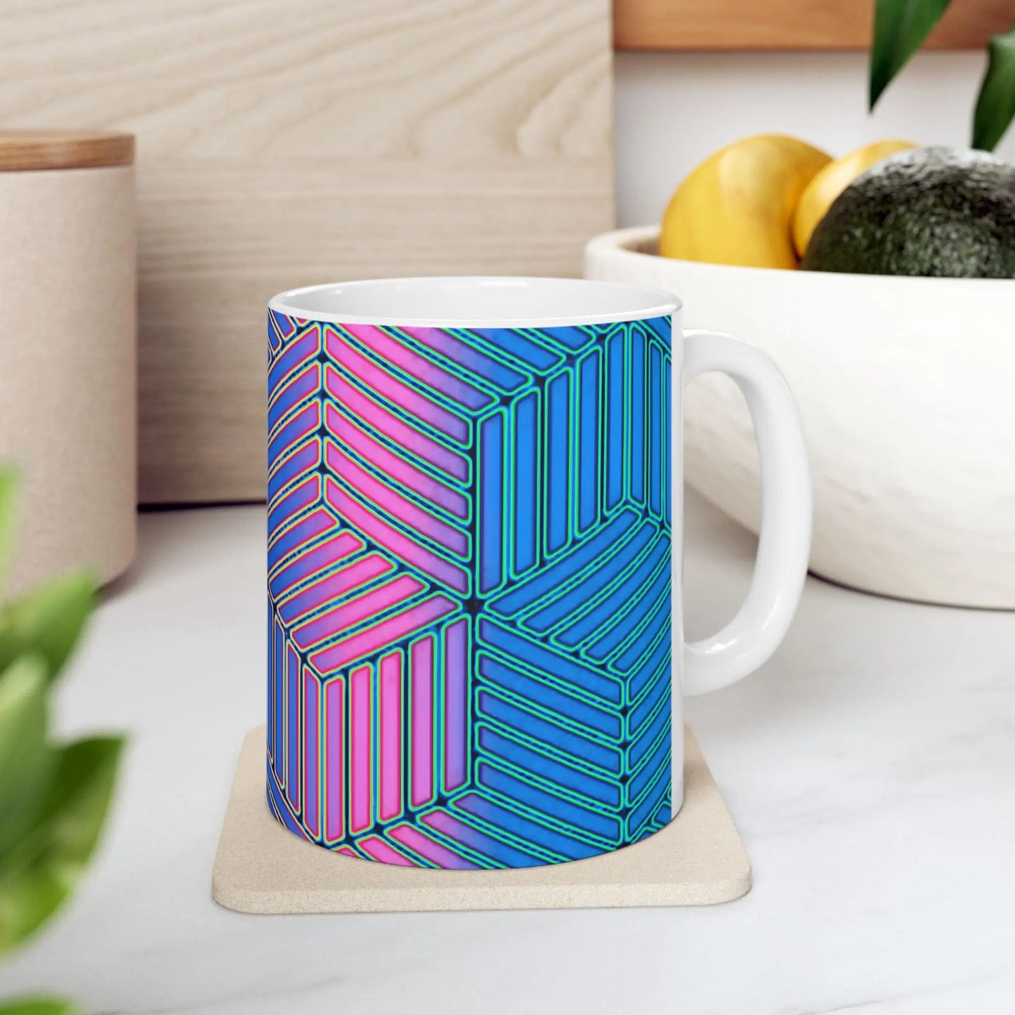 Geometrical Abstract Ceramic Coffee Mug – BPA-Free, Microwave & Dishwasher-Safe ☕✨ Bold Design | Premium Quality | Perfect Gift