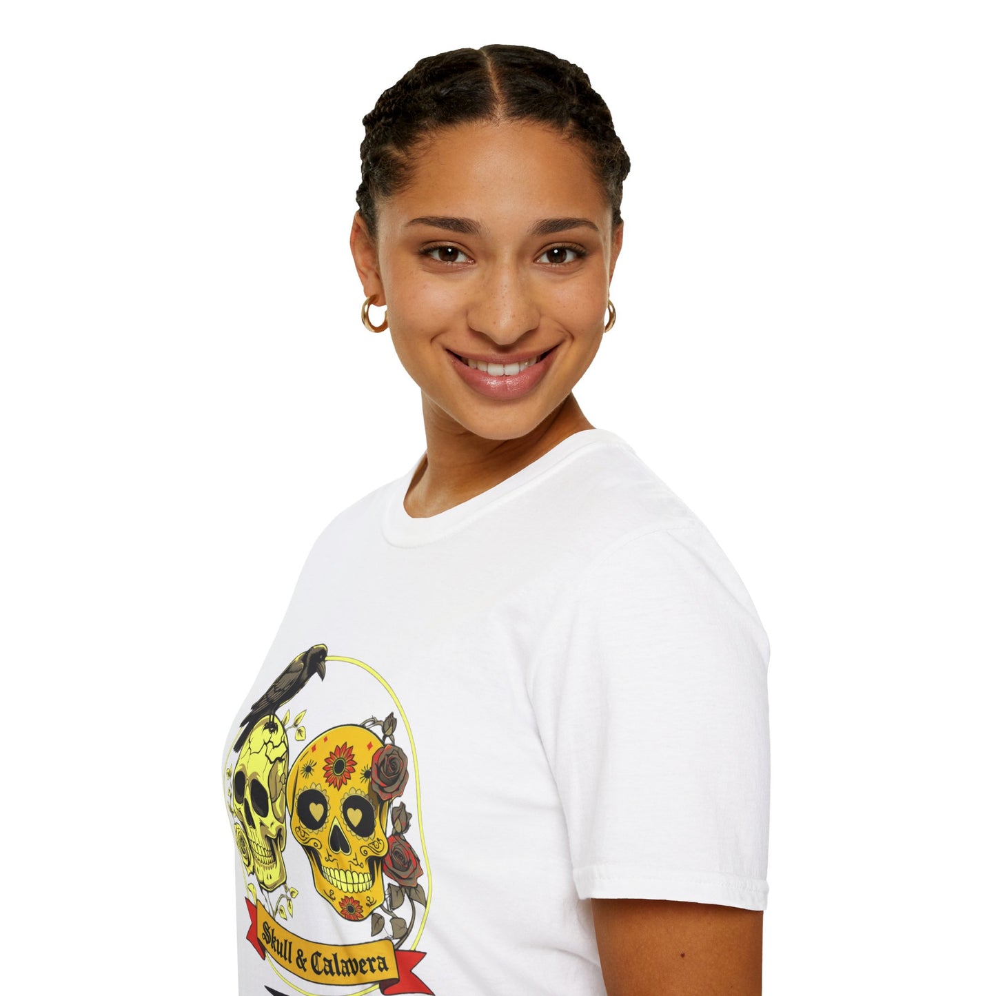 Skull & Calavera Unisex T-Shirt - Unique Floral Design for Day of the Dead Celebrations