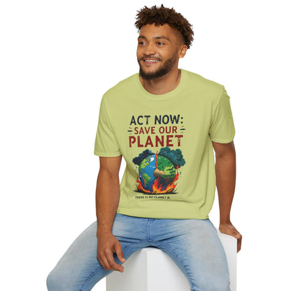 🔥 Eco-Friendly Unisex T-Shirt – 'Act Now: Save Our Planet' Wildfire Awareness 🌍