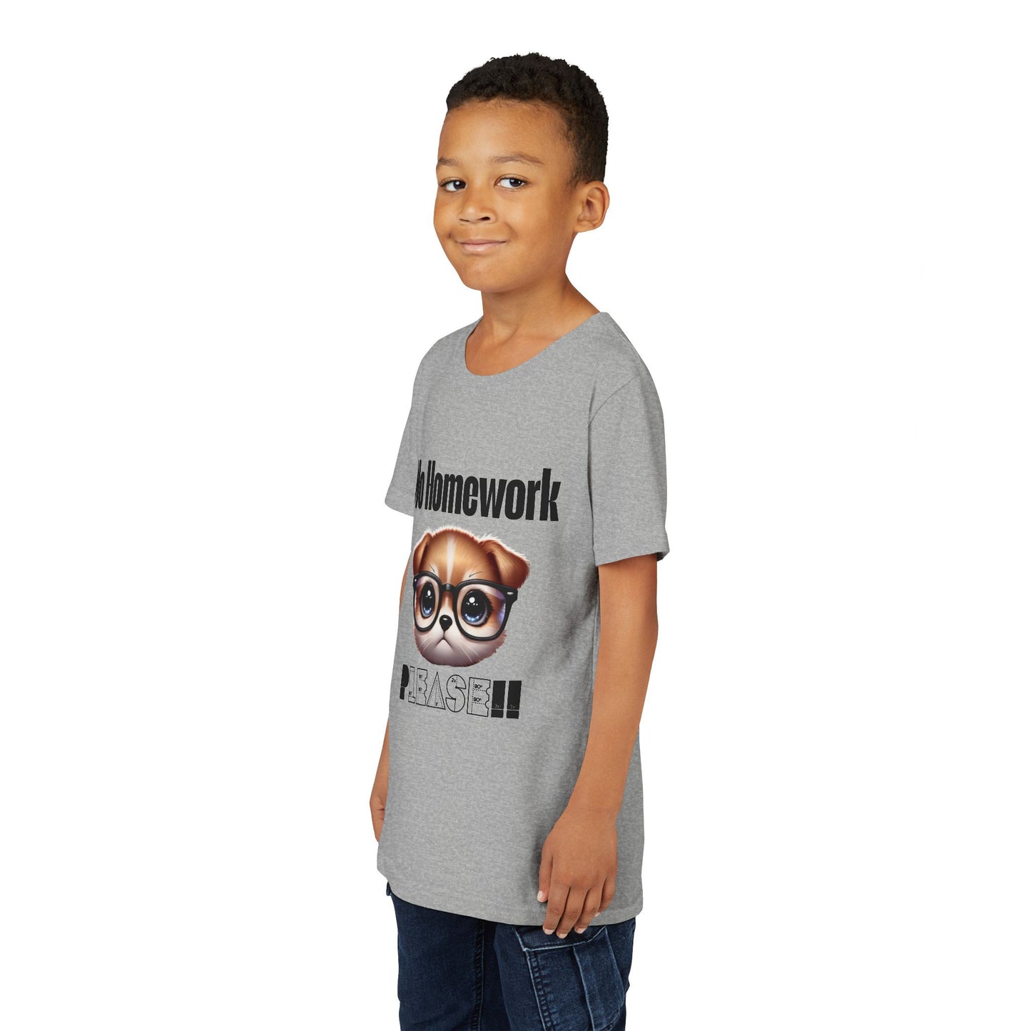 Funny Dog Homework Youth Short Sleeve Tee - Perfect Gift for Students!