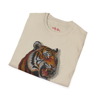 Fierce Tiger Unisex Softstyle T-Shirt - Bold Animal Graphic Tee