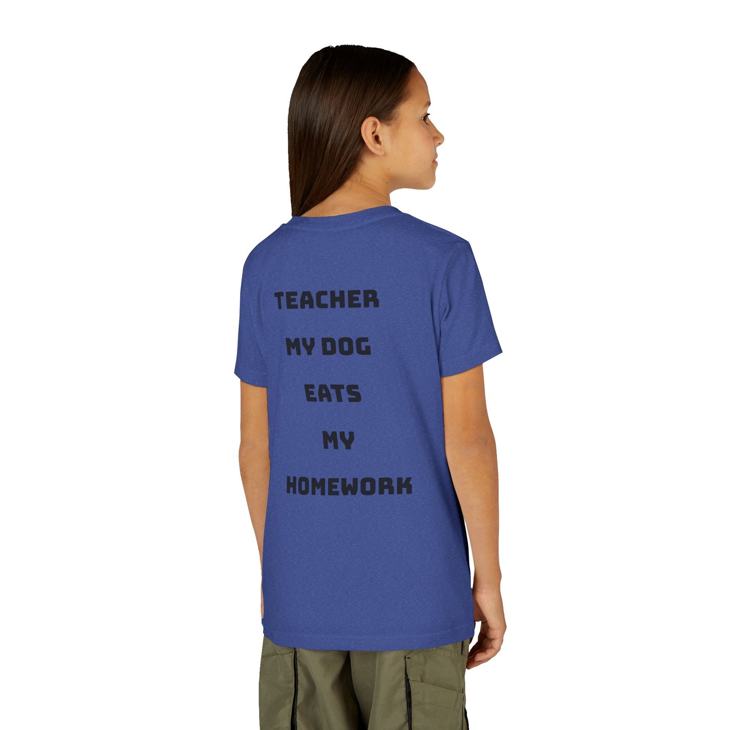 Funny Dog Homework Youth Short Sleeve Tee - Perfect Gift for Students!