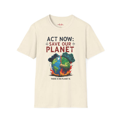 🔥 Eco-Friendly Unisex T-Shirt – 'Act Now: Save Our Planet' Wildfire Awareness 🌍