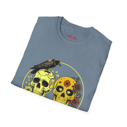 Skull & Calavera Unisex T-Shirt - Unique Floral Design for Day of the Dead Celebrations