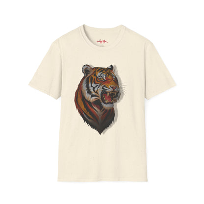 Fierce Tiger Unisex Softstyle T-Shirt - Bold Animal Graphic Tee