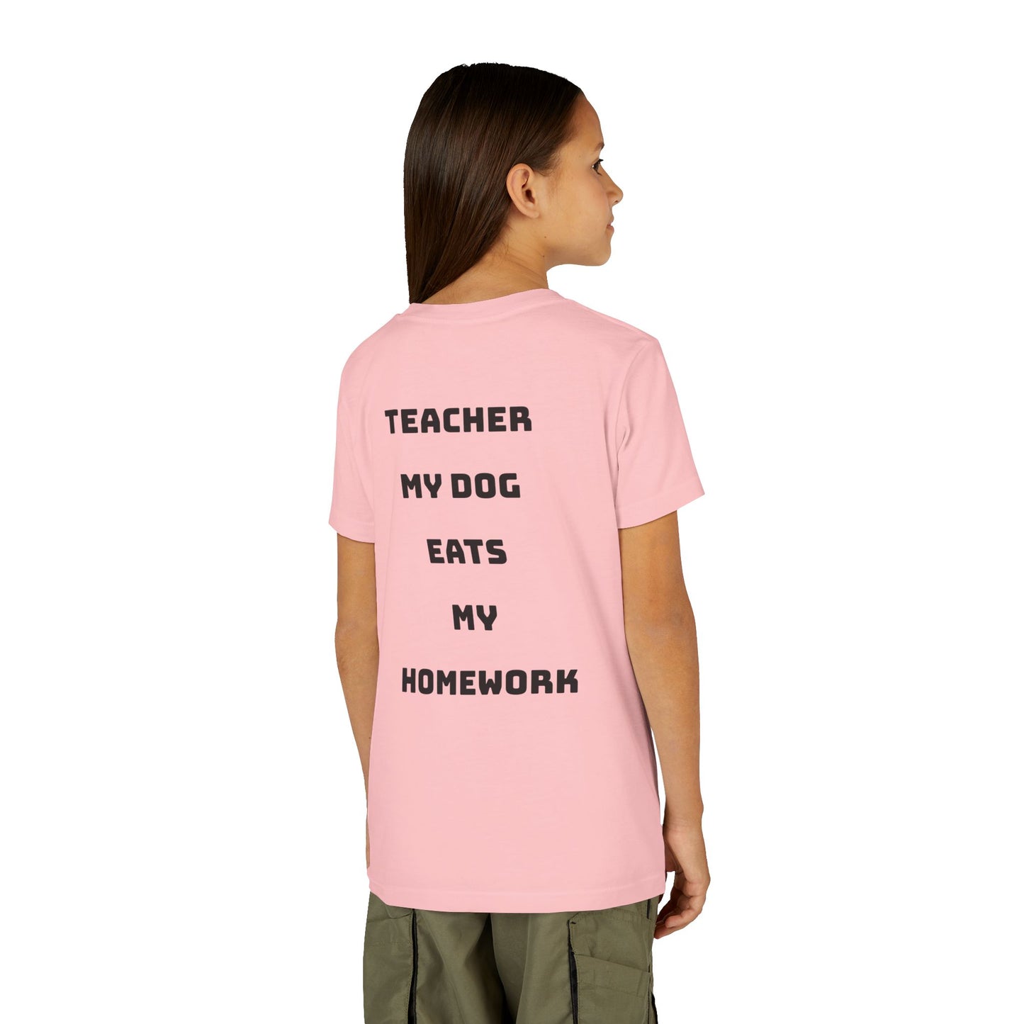 Funny Dog Homework Youth Short Sleeve Tee - Perfect Gift for Students!