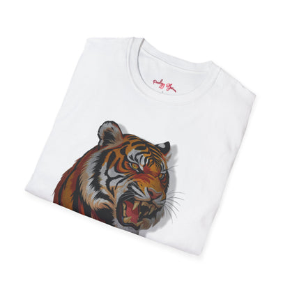 Fierce Tiger Unisex Softstyle T-Shirt - Bold Animal Graphic Tee