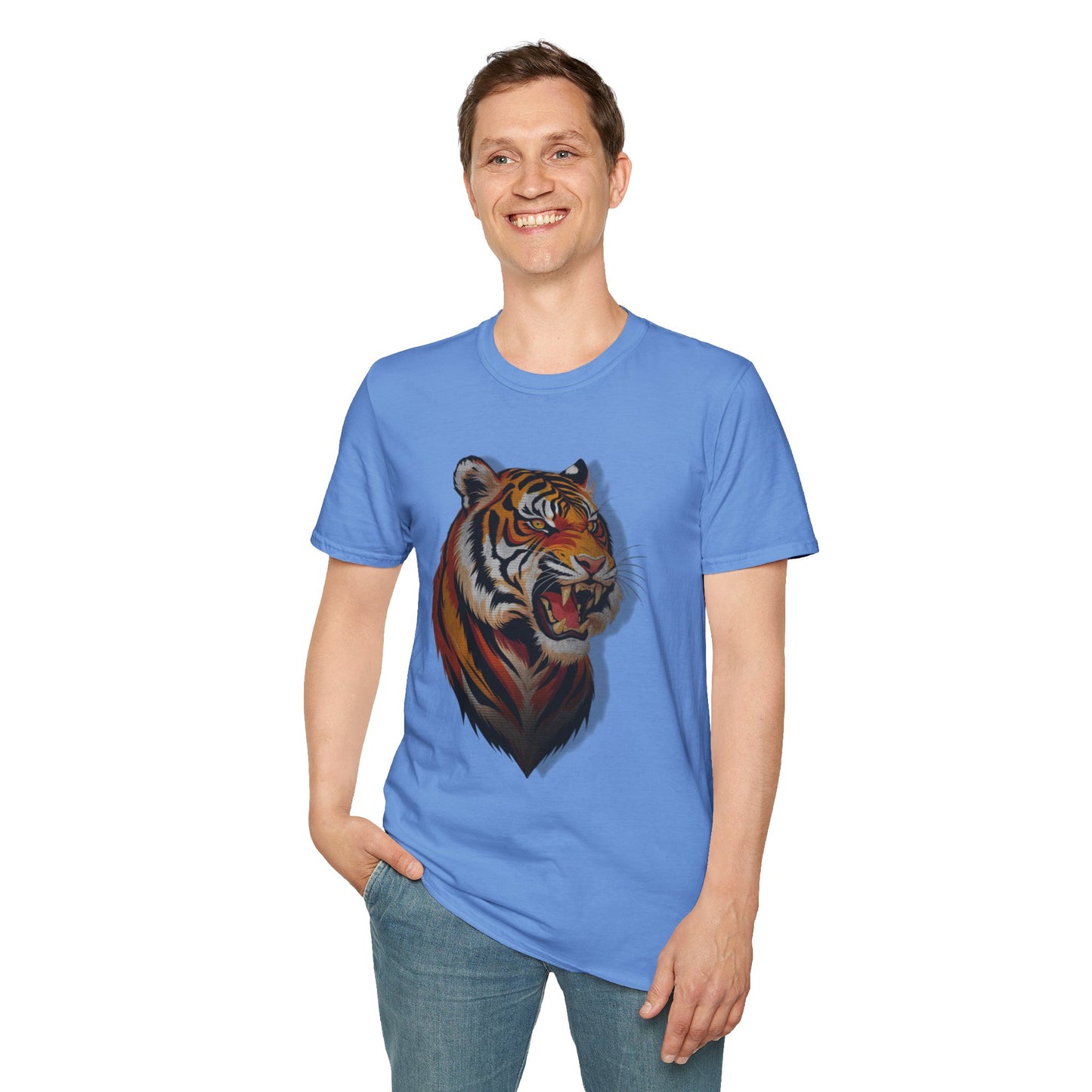 Fierce Tiger Unisex Softstyle T-Shirt - Bold Animal Graphic Tee