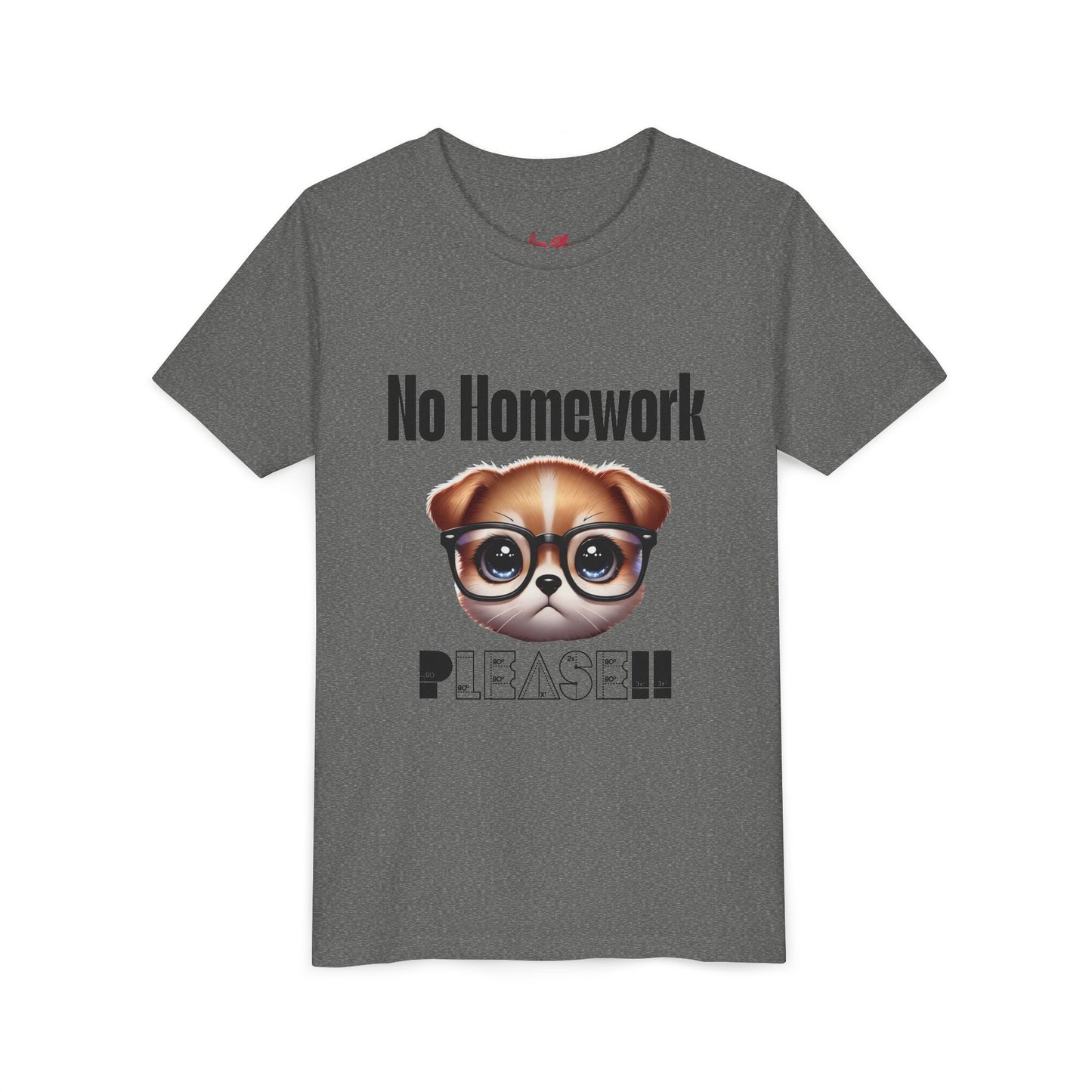 Funny Dog Homework Youth Short Sleeve Tee - Perfect Gift for Students!