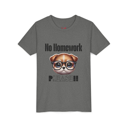 Funny Dog Homework Youth Short Sleeve Tee - Perfect Gift for Students!