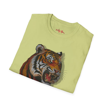 Fierce Tiger Unisex Softstyle T-Shirt - Bold Animal Graphic Tee