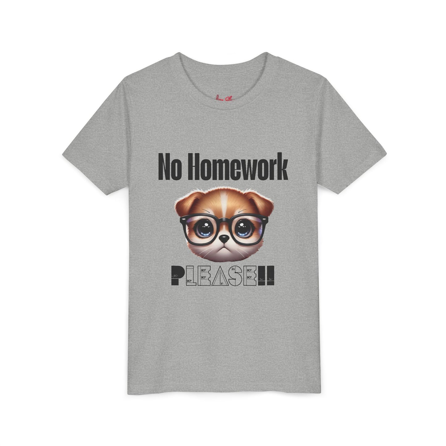 Funny Dog Homework Youth Short Sleeve Tee - Perfect Gift for Students!