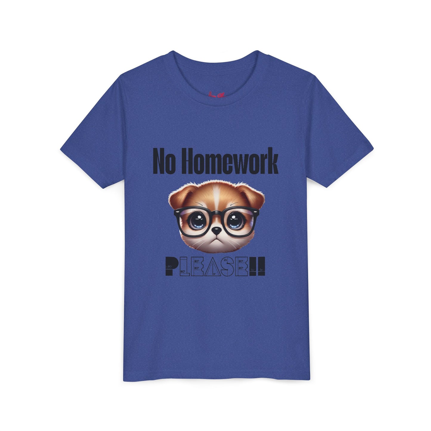 Funny Dog Homework Youth Short Sleeve Tee - Perfect Gift for Students!