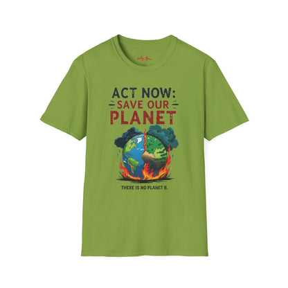 🔥 Eco-Friendly Unisex T-Shirt – 'Act Now: Save Our Planet' Wildfire Awareness 🌍