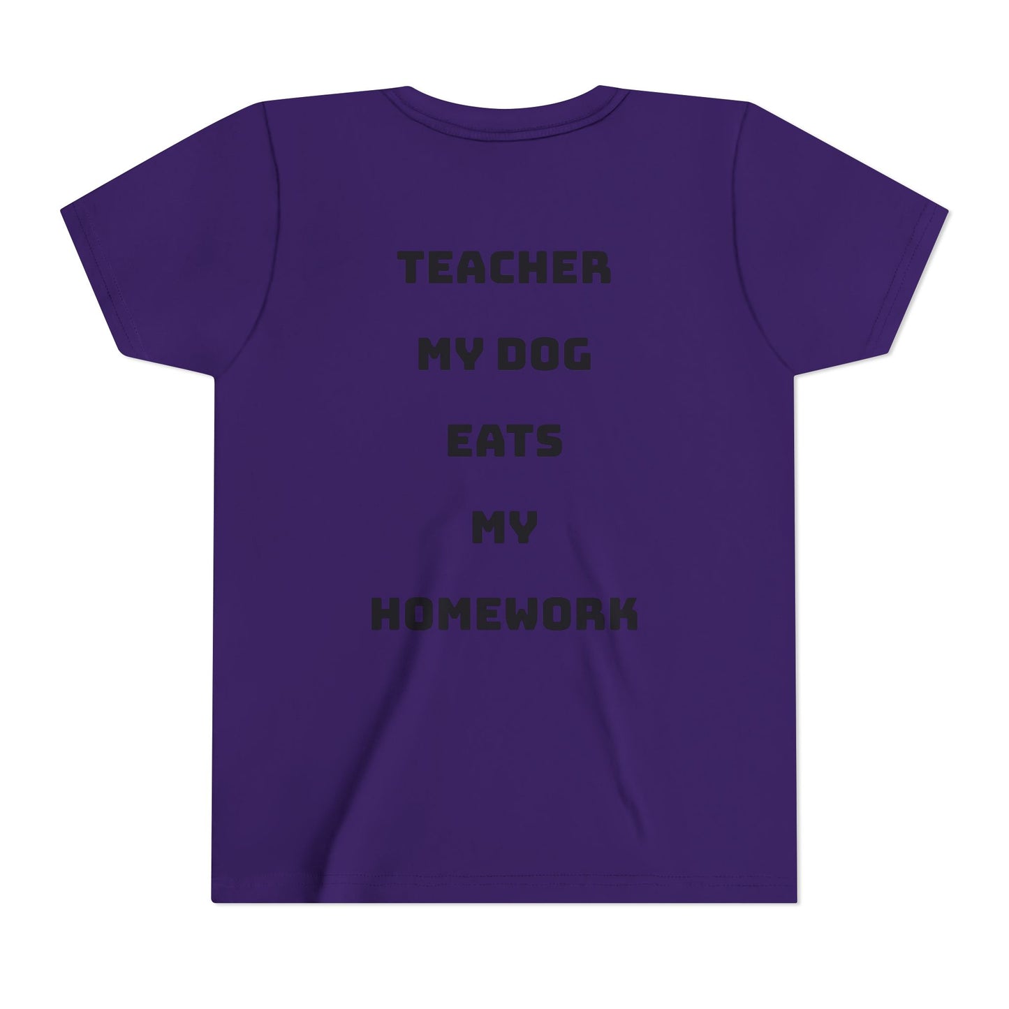 Funny Dog Homework Youth Short Sleeve Tee - Perfect Gift for Students!