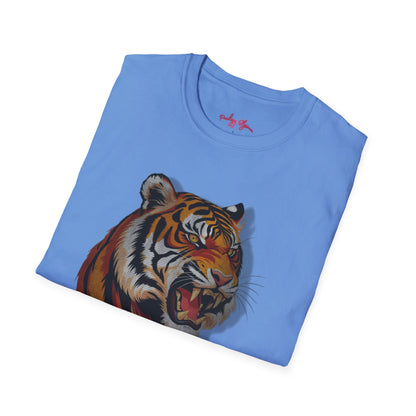 Fierce Tiger Unisex Softstyle T-Shirt - Bold Animal Graphic Tee